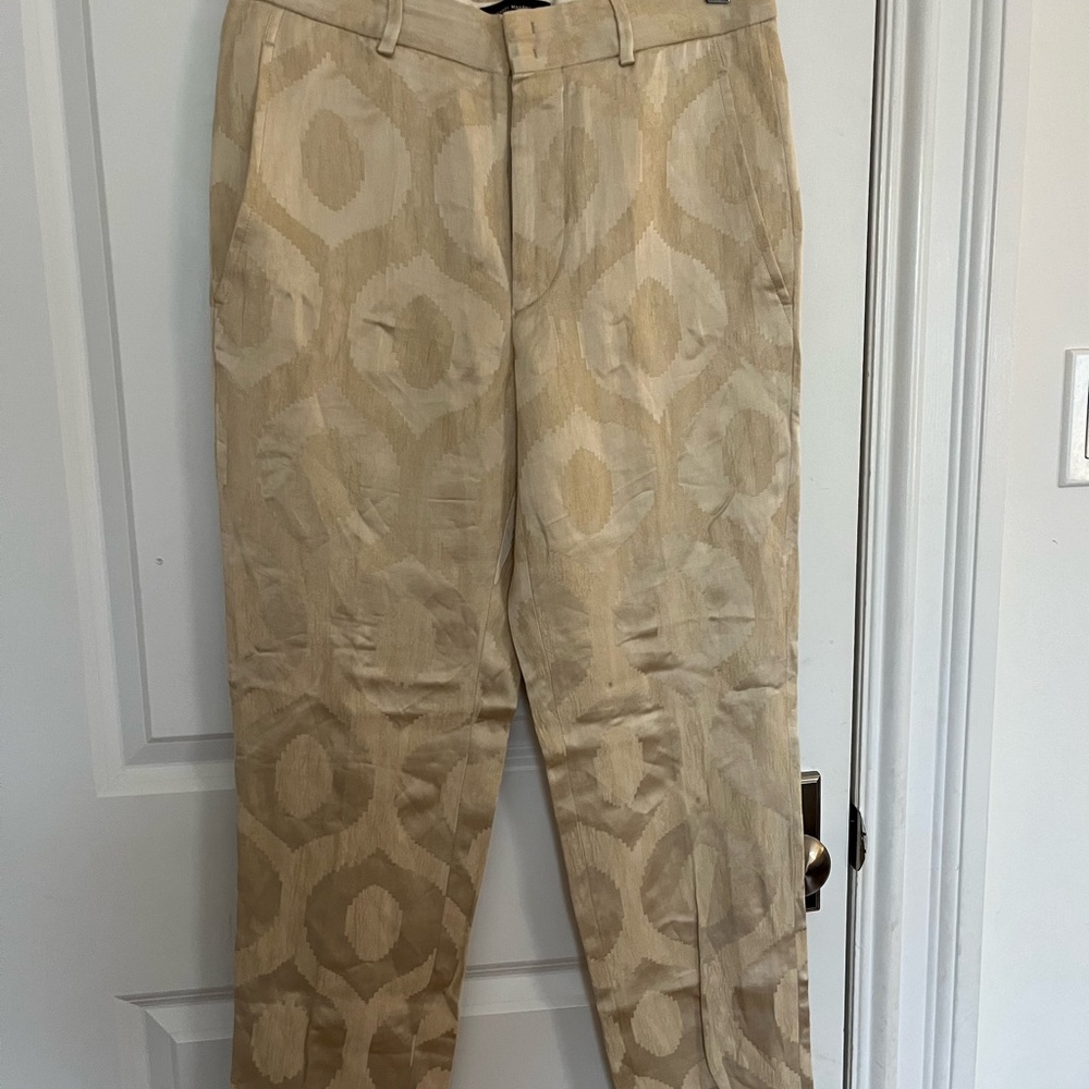 Silk Off White Pattern Isabel Marant Slacks Size 38 Tapered Leg